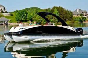 best pontoon boat for the money under $100,000 Harris Crown DL 250