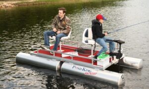 Pond King Patriot Mini Two Man Fishing Pontoon Boat